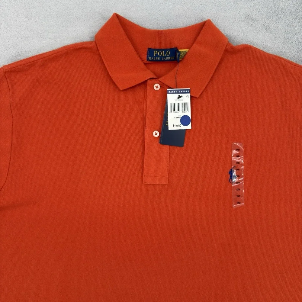 Polo Ralph Lauren Polo Shirt  Mens Sz 1XB Classic Fit Orange  Short Sleeve Pique